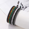 Handmade Geometric Tiger Eye Volcanic Stone Black Stone Unisex Bracelet Charm