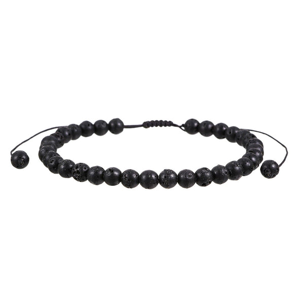 Handmade Geometric Tiger Eye Volcanic Stone Black Stone Unisex Bracelet Charm