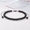 Handmade Geometric Tiger Eye Volcanic Stone Black Stone Unisex Bracelet Charm