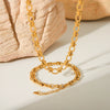 Handmade Geometric Titanium Steel And Stainless Steel Women's Necklace And Bracelet With Electroplating