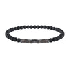 Handmade Geometric Wood Chips Pine Stone Beaded Skull Bracelet Unisex