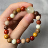 Handmade Geometric Wood Chips Pine Stone Beaded Skull Bracelet Unisex