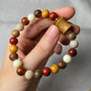 Handmade Geometric Wood Chips Pine Stone Beaded Skull Bracelet Unisex