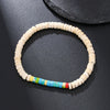Handmade Geometric Wood Chips Pine Stone Beaded Skull Bracelet Unisex
