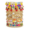 Handmade Geometric Wooden Beads And Stone Beach Bracelet For Women