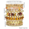 Handmade Geometric Wooden Beads And Stone Beach Bracelet For Women