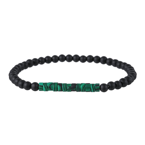 Handmade Geometric Wooden Beads Turquoise Coconut Shell Bracelet Unisex Hiphop Style