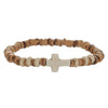 Handmade Geometric Wooden Beads Turquoise Coconut Shell Bracelet Unisex Hiphop Style