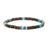Handmade Geometric Wooden Beads Turquoise Coconut Shell Bracelet Unisex Hiphop Style