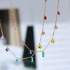 Handmade Girl Summer Dream Rainbow Diamond Drop Shape Bracelet Titanium Steel 18K Gold Plated