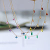 Handmade Girl Summer Dream Rainbow Diamond Drop Shape Bracelet Titanium Steel 18K Gold Plated