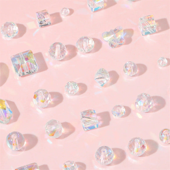 Handmade Glass Crystal Peach Heart Pointed Beads For Diy Bracelet Necklace Beaded Accessories