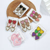 Handmade Glass Glazed Three Heart Three Color Beige Women's Earrings