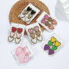 Handmade Glass Glazed Three Heart Three Color Beige Women's Earrings