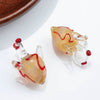 Handmade Glass Heart Pendant Necklace With Dripping Oil Design Imported Materials Light Luxury Niche Jewelry Accessories