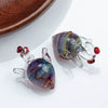 Handmade Glass Heart Pendant Necklace With Dripping Oil Design Imported Materials Light Luxury Niche Jewelry Accessories
