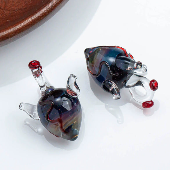 Handmade Glass Heart Pendant Necklace With Dripping Oil Design Imported Materials Light Luxury Niche Jewelry Accessories