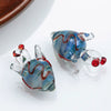 Handmade Glass Heart Pendant Necklace With Dripping Oil Design Imported Materials Light Luxury Niche Jewelry Accessories