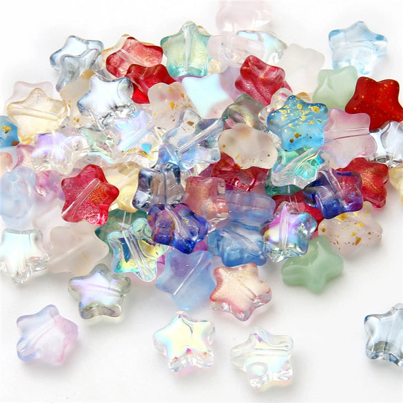 Handmade Glass Loose Beads In Fivepointed Star And Love Shape For Bracelet And Necklace Jewelry
