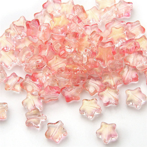Handmade Glass Loose Beads In Fivepointed Star And Love Shape For Bracelet And Necklace Jewelry