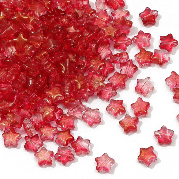 Handmade Glass Loose Beads In Fivepointed Star And Love Shape For Bracelet And Necklace Jewelry