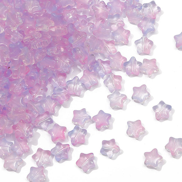 Handmade Glass Loose Beads In Fivepointed Star And Love Shape For Bracelet And Necklace Jewelry