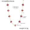 Handmade Half Bead Tourmaline Natural Stone Necklace With Stainless Steel 18K Gold Electroplated Geometric Light Luxury Jewelry For Women