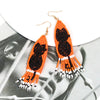 Handmade Halloween Black Cat Rice Beads Tassel Earrings For Women Plastic And Resin Material Exaggerated Funny Design