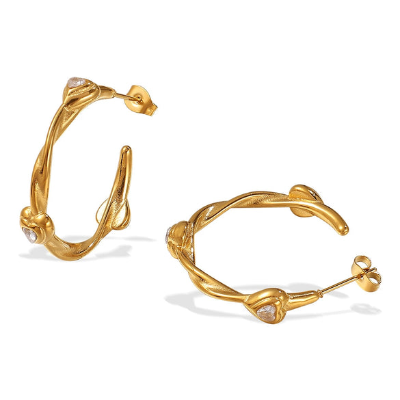 Handmade Heart 316L Stainless Steel Earrings With Electroplating And Fashion Style