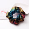 Handmade High Elastic Rainbow Scrunchie Hair Tie With Hot Stamped Laser Detail Punk Style Fabric Hair Ring