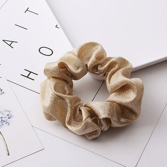 Handmade High Elastic Rainbow Scrunchie Hair Tie With Hot Stamped Laser Detail Punk Style Fabric Hair Ring