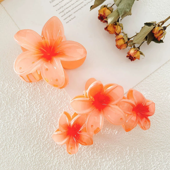 Handmade Highend Feel Plumeria Women's Hair Claw Clip Set