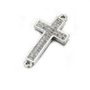 Handmade Hip Hop Copper Inlaid Zirconium Sweater Bracelet With Double Hole Hollow Cross And Electroplating Treatment