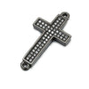 Handmade Hip Hop Copper Inlaid Zirconium Sweater Bracelet With Double Hole Hollow Cross And Electroplating Treatment