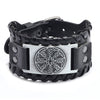 Handmade Hiphop Retro Amulet Bracelet Genuine Leather With Flower Pattern And Electroplating Treatment