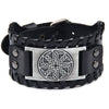 Handmade Hiphop Retro Amulet Bracelet Genuine Leather With Flower Pattern And Electroplating Treatment