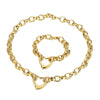 Handmade Hollow Love Pattern Stainless Steel And Titanium Steel Necklace Earrings Bracelet Three Piece Jewelry