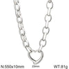 Handmade Hollow Love Pattern Stainless Steel And Titanium Steel Necklace Earrings Bracelet Three Piece Jewelry