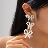 Handmade Imitation Pearl Bow Geometric Earrings For Women