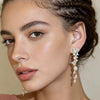 Handmade Imitation Pearl Tassel Earrings For Women Sweet Geometric Design With Steel Ear Needles
