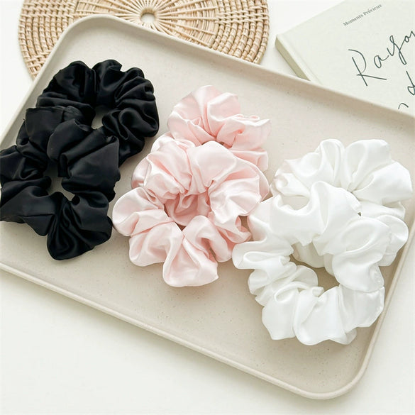 Handmade Imitation Silk High Elastic Hair Rings Ponytail Headwear For Women