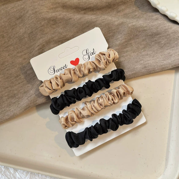 Handmade Imitation Silk Satin Scrunchie Hair Tie High Elasticity Minimalist Hair Accessory