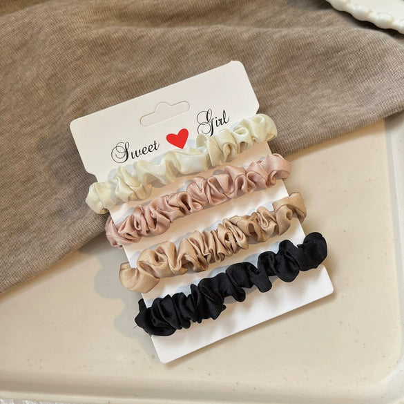 Handmade Imitation Silk Satin Scrunchie Hair Tie High Elasticity Minimalist Hair Accessory
