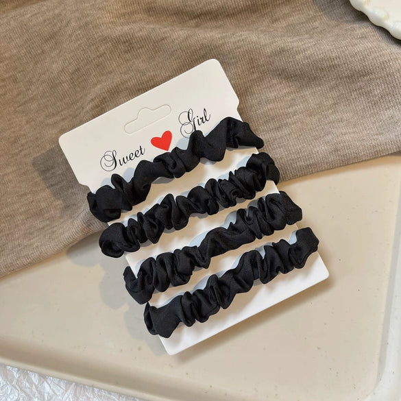 Handmade Imitation Silk Satin Scrunchie Hair Tie High Elasticity Minimalist Hair Accessory