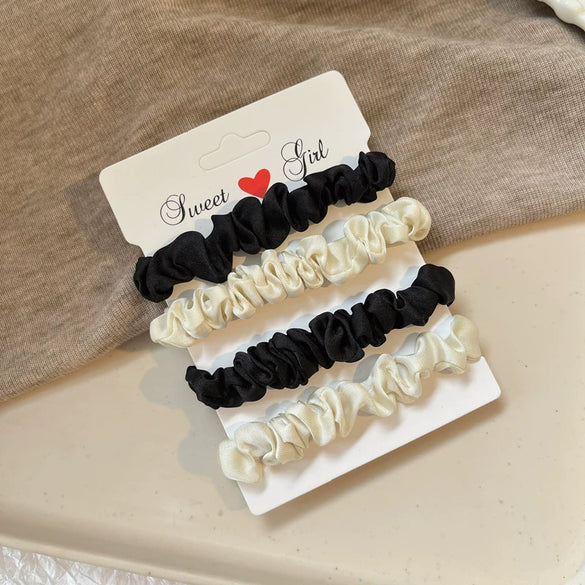 Handmade Imitation Silk Satin Scrunchie Hair Tie High Elasticity Minimalist Hair Accessory