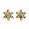Handmade Inlaid Snowflake Zircon Titanium Steel Earrings With Pvd Plating And Geometric Styling For Women