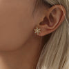 Handmade Inlaid Snowflake Zircon Titanium Steel Earrings With Pvd Plating And Geometric Styling For Women