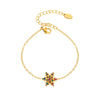 Handmade Inlaid 316L Stainless Steel Women's Christmas Snowflake Geometric Jewelry Electroplated 18K Gold Bracelet