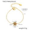 Handmade Inlaid Ultraflash Zircon Christmas Snowflake Titanium Steel Bracelet Plated With 18K Real Gold For Women