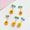 Handmade Jewelry Accessories Material Beaded Crystal Woven Flower Lemon Pendant With Lines Pattern